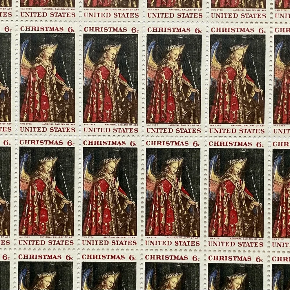 Christmas Stamp 1968 Van Eyck National Gallery of Art 6 Cent Sheet of 50 Mint
